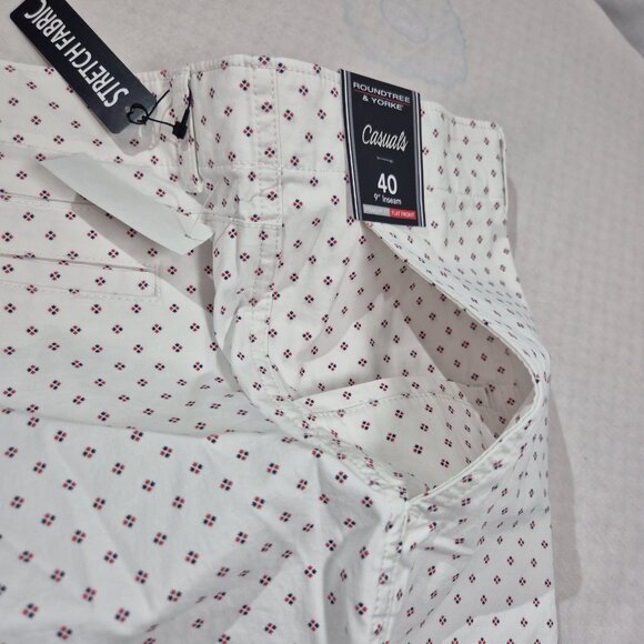 Roundtree & Yorke Men's Shorts Size 40 Casuals White Flat Front Chino (54) - Picture 8 of 13